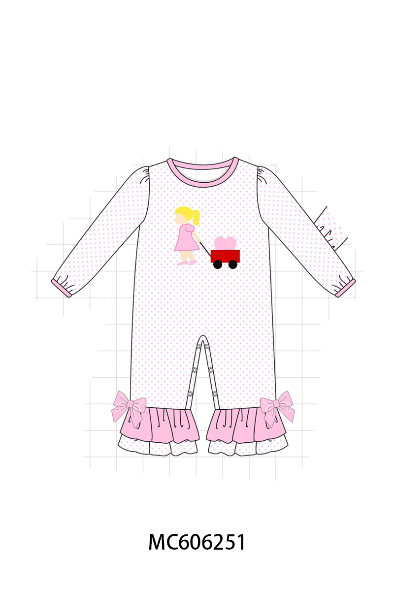 PO95 Pink heart wagon applique collection