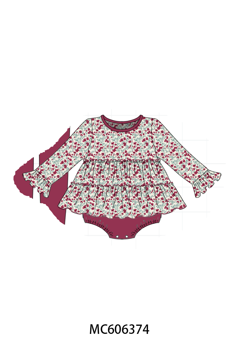 PO95 Christmas floral print tiered collection