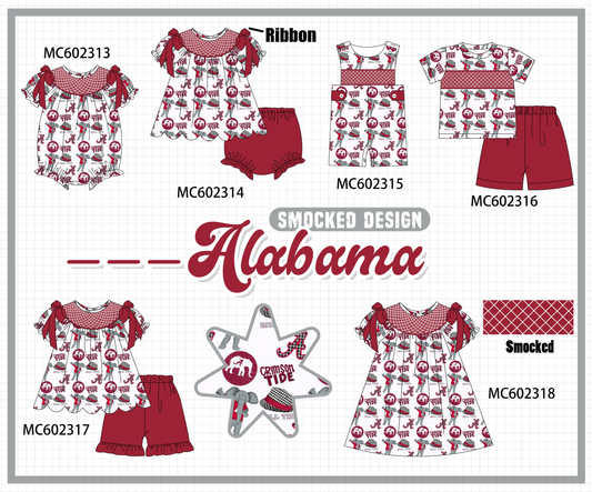 PO82 Maroon Alabama smocked collection