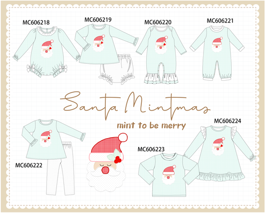 PO95 Mint christmas santa claus applique gingham collection