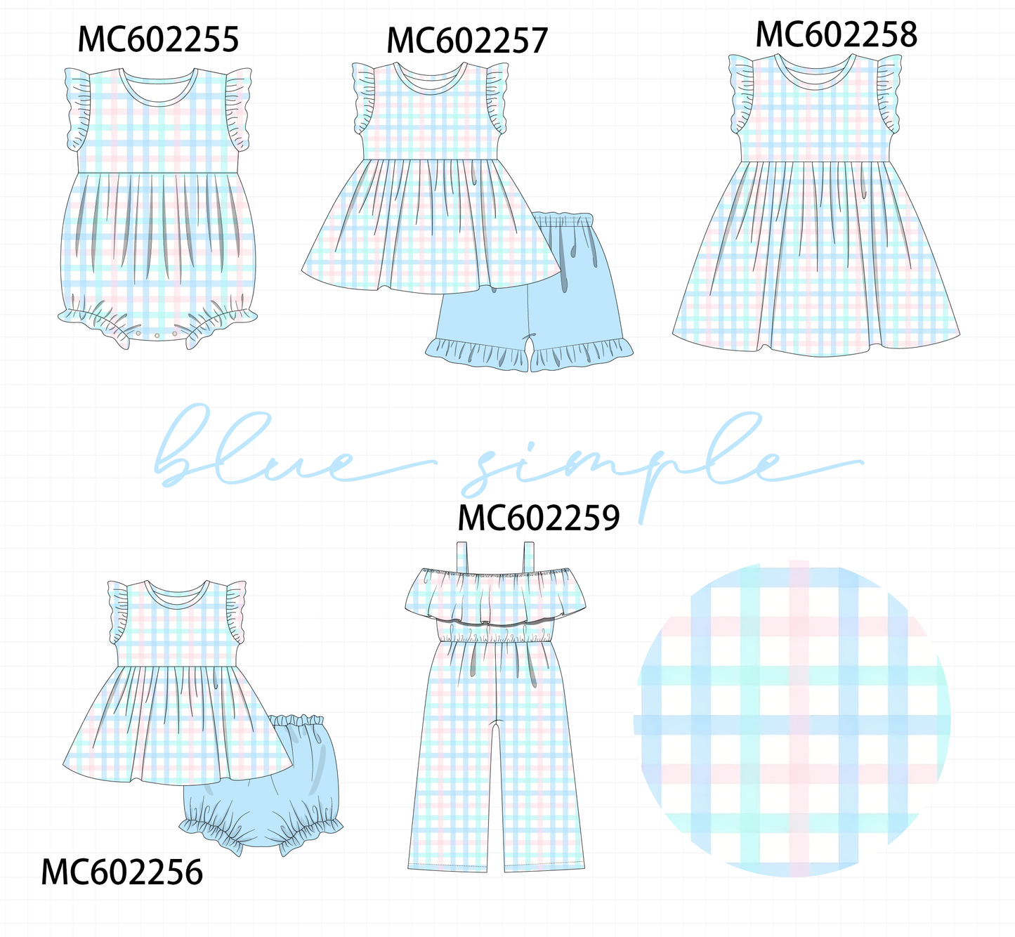 PO81 Mint plaid ruffle collection