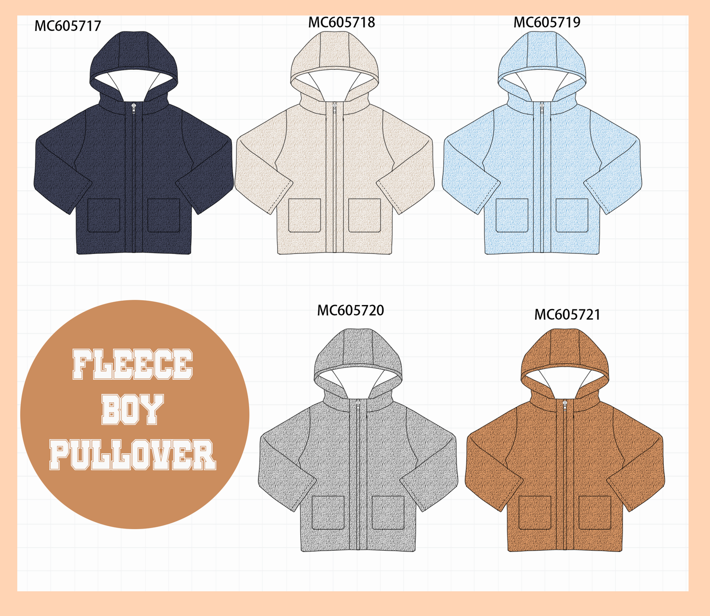 PO93 Multicolored fleece boy pullover collection
