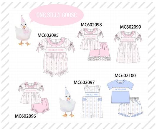 PO81 Pink&blue one silly goose embroidery collection