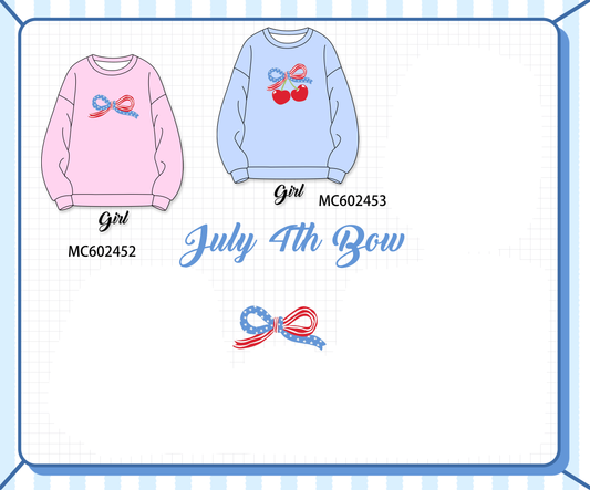 PO82 Pink&blue patriotic bow embroidery collection