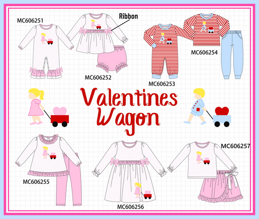 PO95 Pink heart wagon applique collection