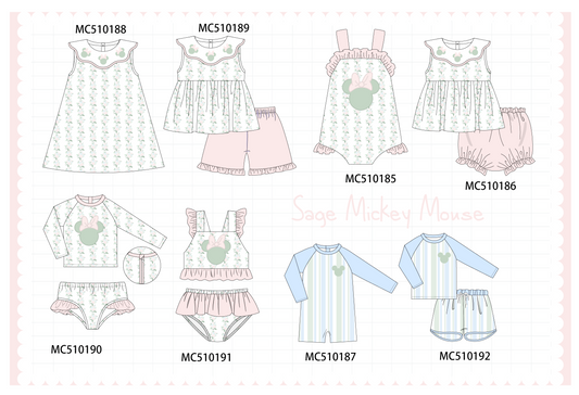PO69 Pink character applique floral ruffle collection