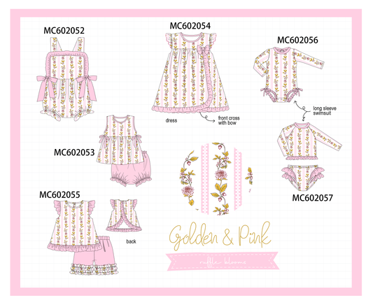 PO81 Pink garden print ruffle collection