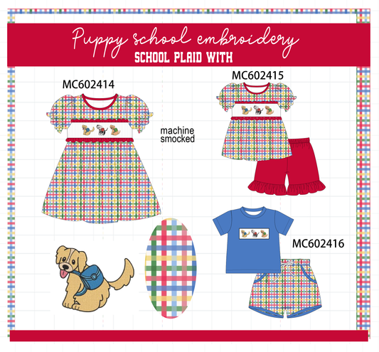 PO82 Puppy school plaid collection