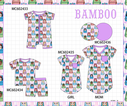PO82 Purple princess print bamboo collection