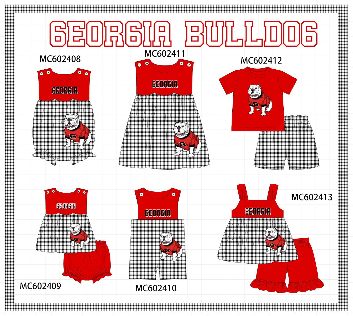 PO82 Red GEORGIA embroidery collection