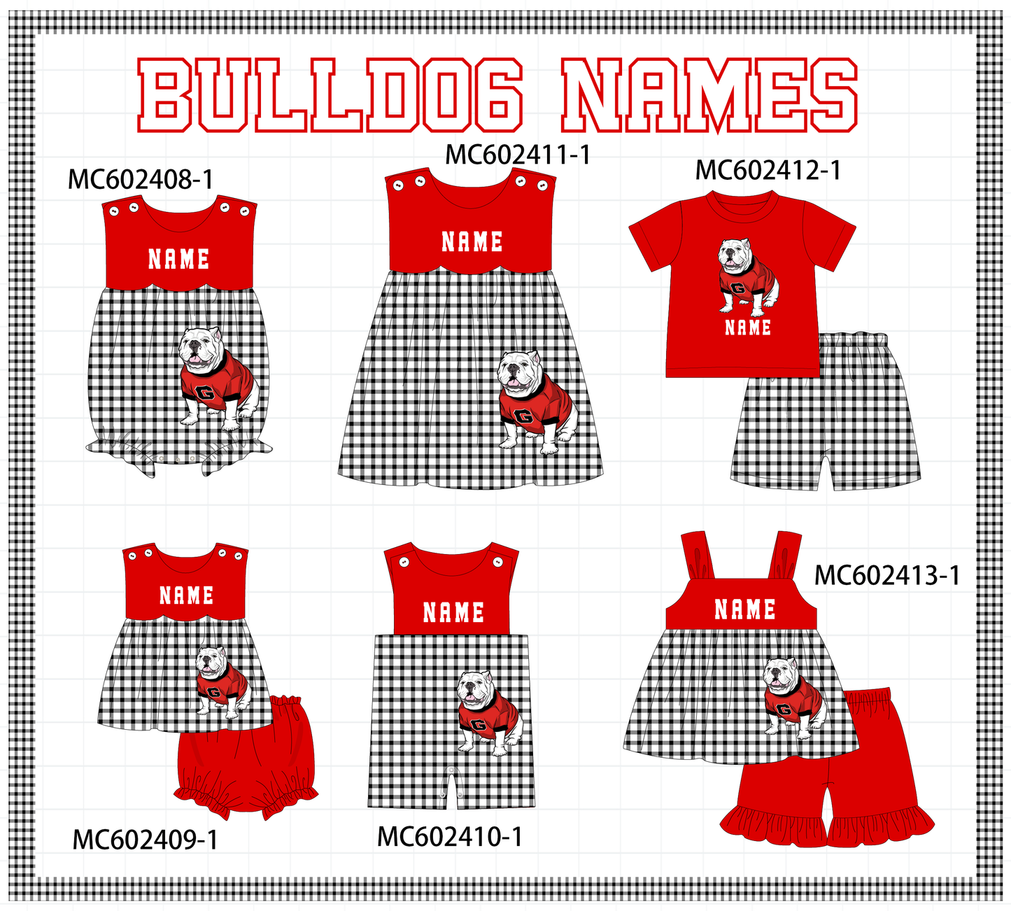 PO82 Red GEORGIA monogram embroidery collection