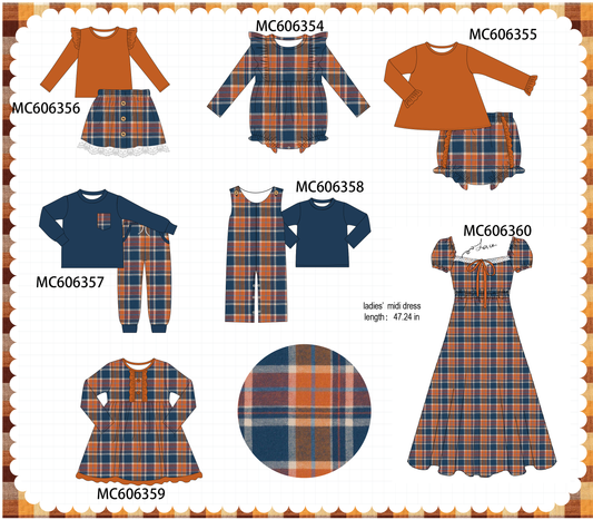 PO95 Rust&navy plaid collection