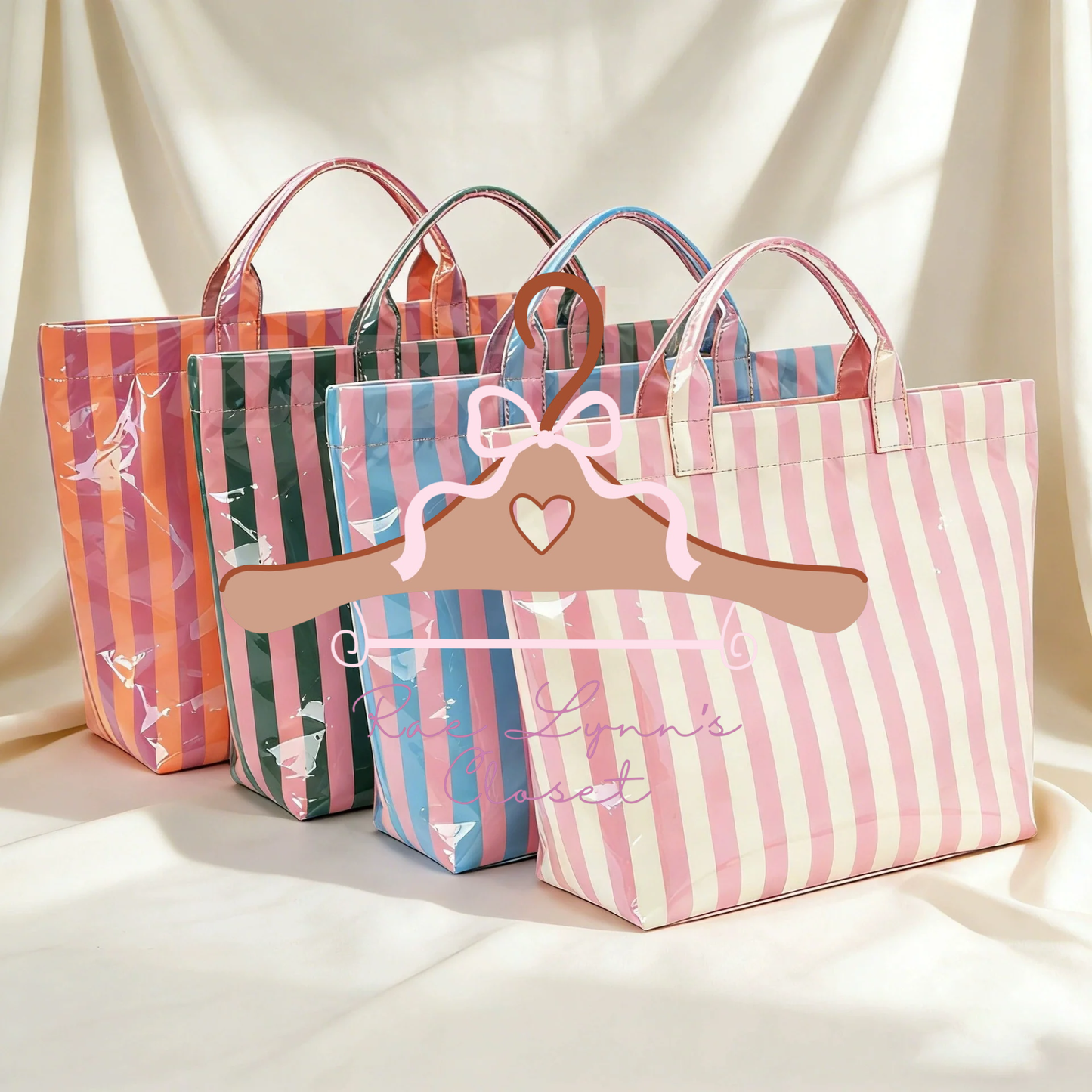 PVC Striped Tote Bag