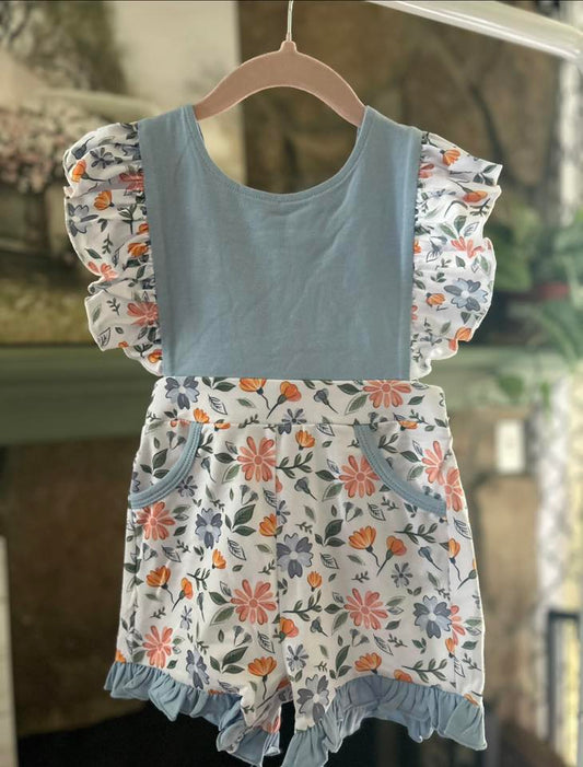 Blue Floral Jumpsuit